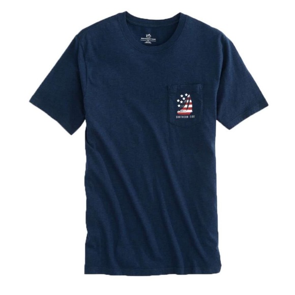 Southern Tide Other - Southern Tide Navy Patriotic Sail Heathered T-Shirt Size Small